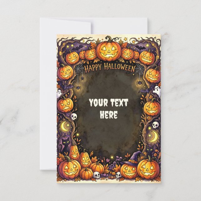 Carte d'invitation Halloween mignonne 2026 #8 (Devant)