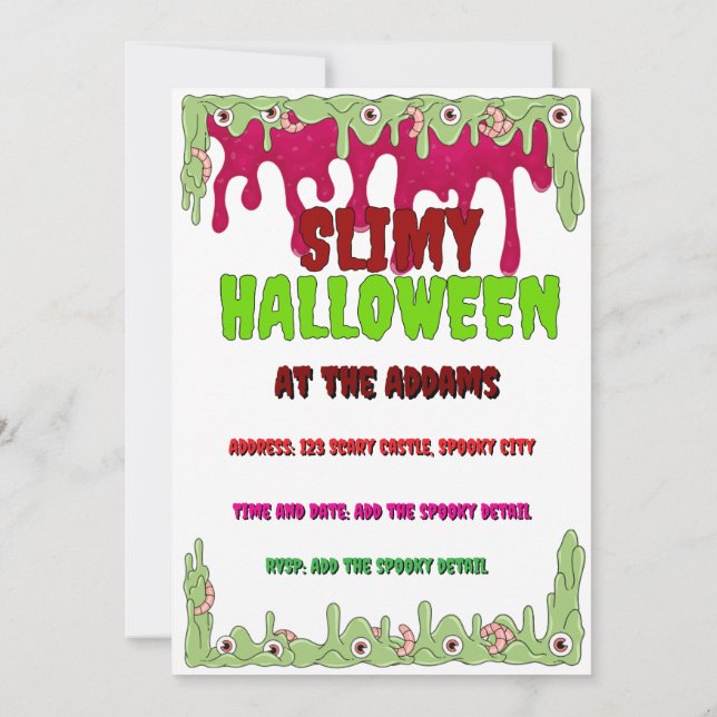 Carte d'invitation Halloween mince (Dos)