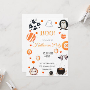 Carte d'invitation Halloween modifiable
