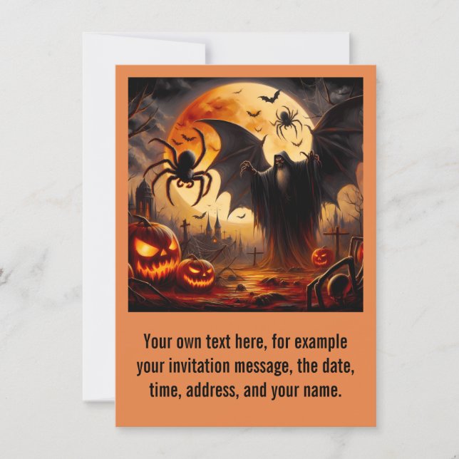 Carte d'invitation Halloween personnalisable (Devant)