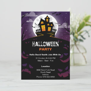 Carte d'invitation Halloween personnalisée moderne
