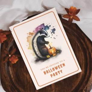 Carte d'invitation Halloween Skunk