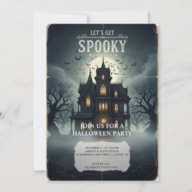Carte d'invitation Haunted House Halloween - Éffra (Devant)