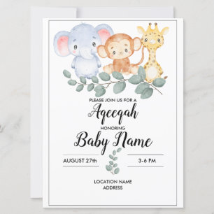Carte d'invitation Instant Woodland Aqeeqah Aqiqah