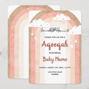 Carte d'invitation Instantanée Boho Rainbow Aqeeqa