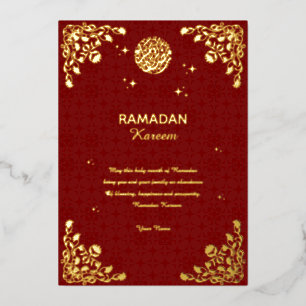 Carte d'invitation islamique Ramadan Kareem à feui