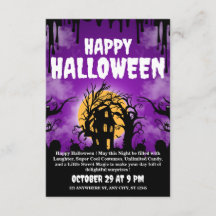 Carte d'invitation Joyeux Halloween