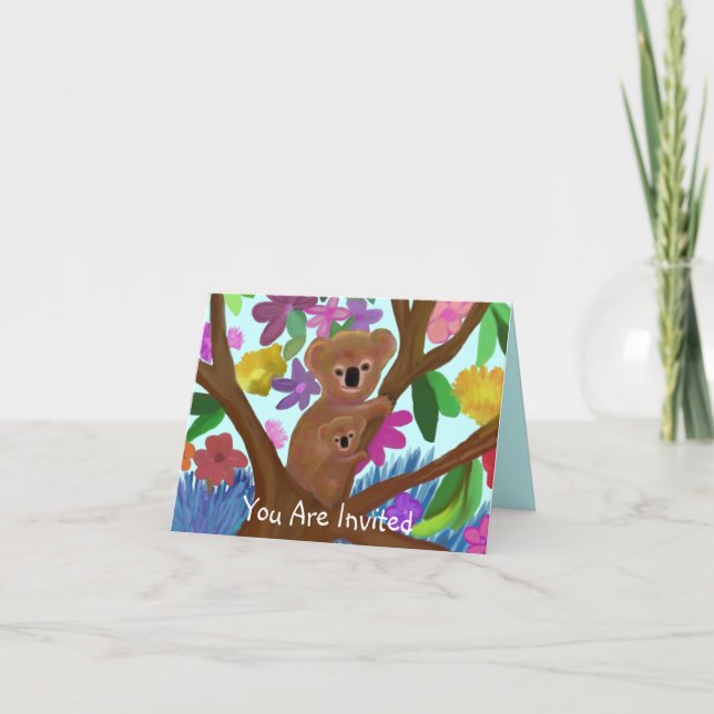 Carte d'invitation Koalas (Devant)