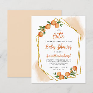 Carte d'invitation Little Cutie Orange pour Baby S