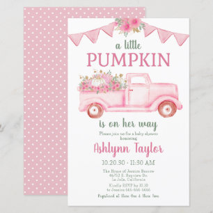 Carte d'invitation Little Pumpkin Girl Baby Shower