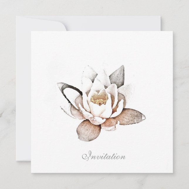 CARTE D'INVITATION LOTUS BLANCHE (Devant)