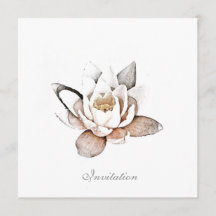 CARTE D'INVITATION LOTUS BLANCHE