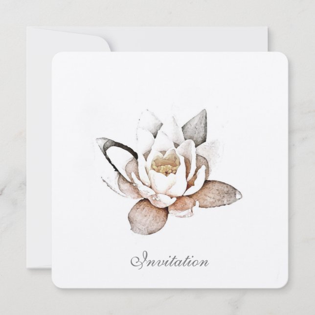 CARTE D'INVITATION LOTUS BLANCHE (Devant)
