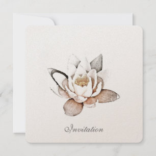 CARTE D'INVITATION LOTUS BLANCHE
