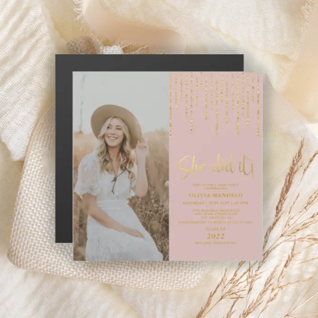 Carte d'invitation magnétique pour photo de fête d (Créateur téléchargé)