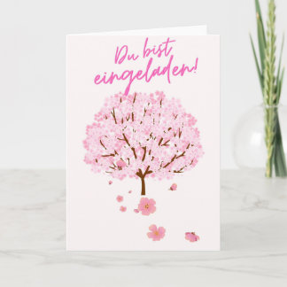 Carte d'invitation magnifique avec arbre en fleurs