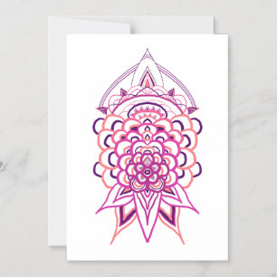 Carte d'invitation Mandala Floral Rose Anniversa