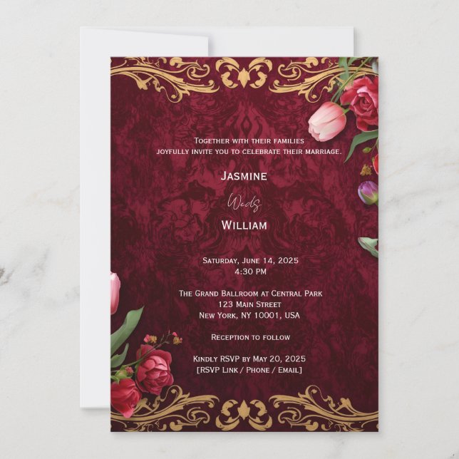 Carte d'invitation Matte personnalisée 5x7 (Devant)