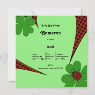 Carte d'invitation Mignonne Coccinelle pour Premiè