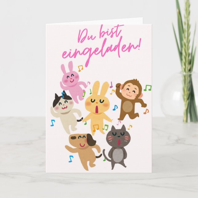 Carte d'invitation mignonne Vous êtes invités ! à  (Devant)