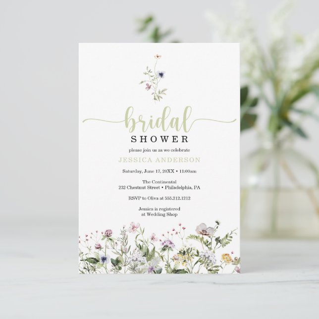 Carte d'invitation minimale de Fête des mariées de (Debout devant)