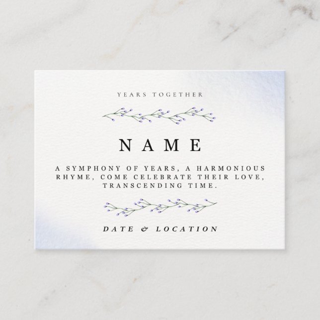 Carte d'invitation minimaliste à l'anniversaire de (Devant)