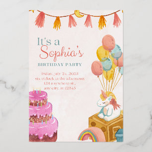 Carte d'invitation minimaliste d'anniversaire mode