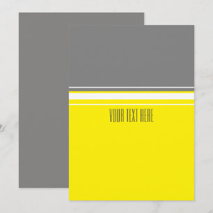 Carte d'invitation minimaliste en gris jaune et bl