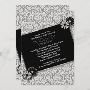 Carte d'invitation Modèle de la partie Damask