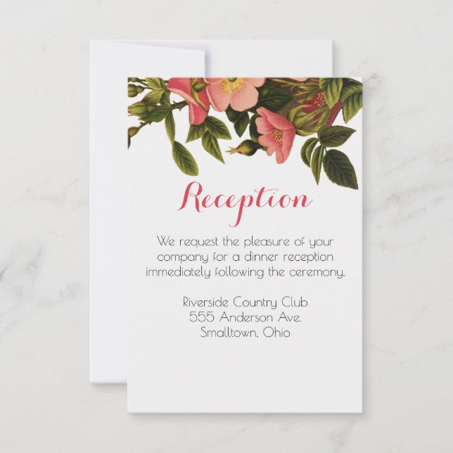 Carte d'invitation modèle floral pour réception de (Devant)