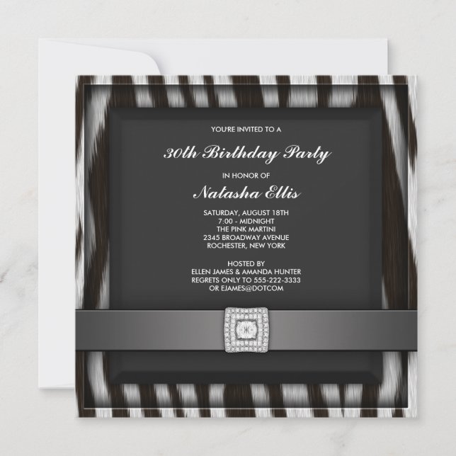 Carte d'invitation modèle pour fête avec numéro au (Devant)