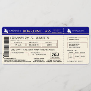 Carte d'invitation moderne à 70 ans. Date de naiss