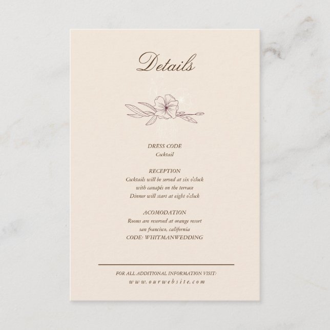 Carte d'invitation moderne avec détails floraux cr (Devant)