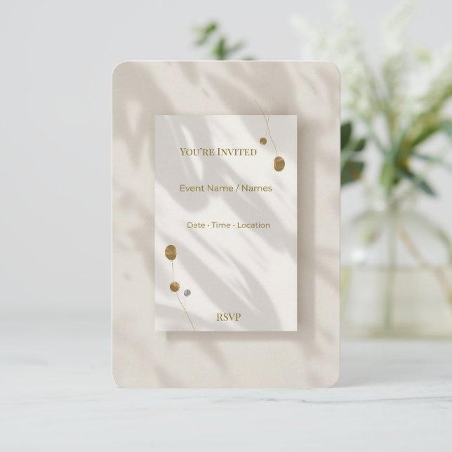 Carte d'invitation Moderne Élégante Luxe Minimalis (Debout devant)