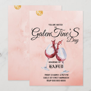 Carte d'invitation moderne fleurie rose pour la Sa