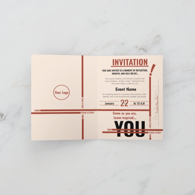Carte d'invitation moderne pour événement motivant (Intérieur)