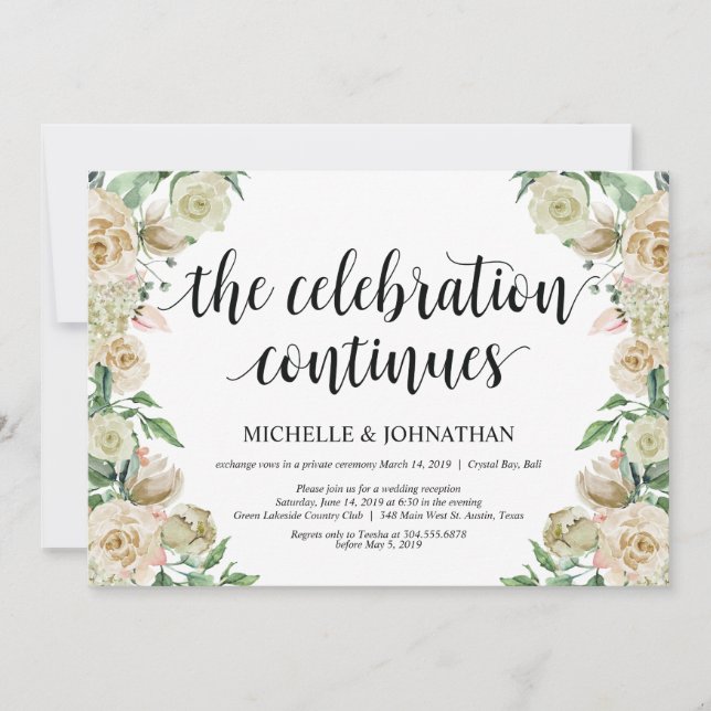 Carte d'invitation Neutral Spring Elopement (Devant)