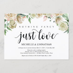 Carte d'invitation Neutral Spring Elopement