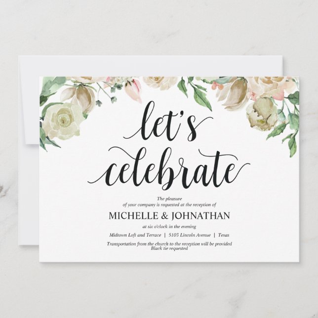 Carte d'invitation Neutral Spring Wedding (Devant)