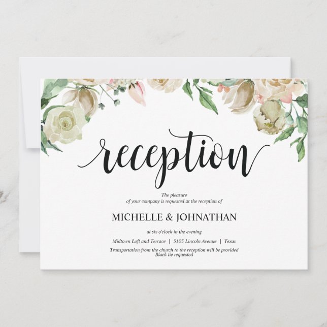 Carte d'invitation Neutral Spring Wedding (Devant)