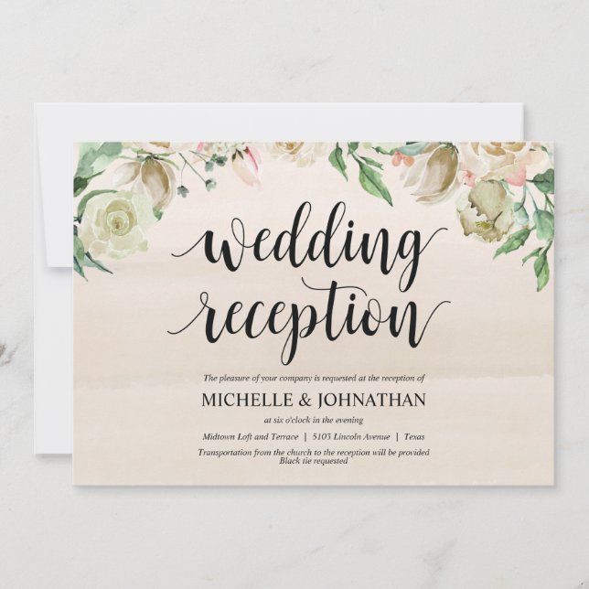 Carte d'invitation Neutral Spring Wedding (Devant)