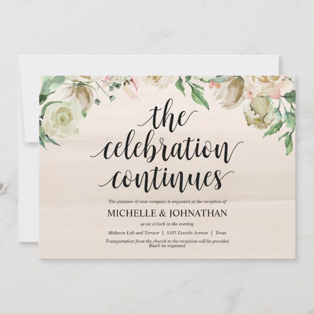 Carte d'invitation Neutral Spring Wedding (Devant)