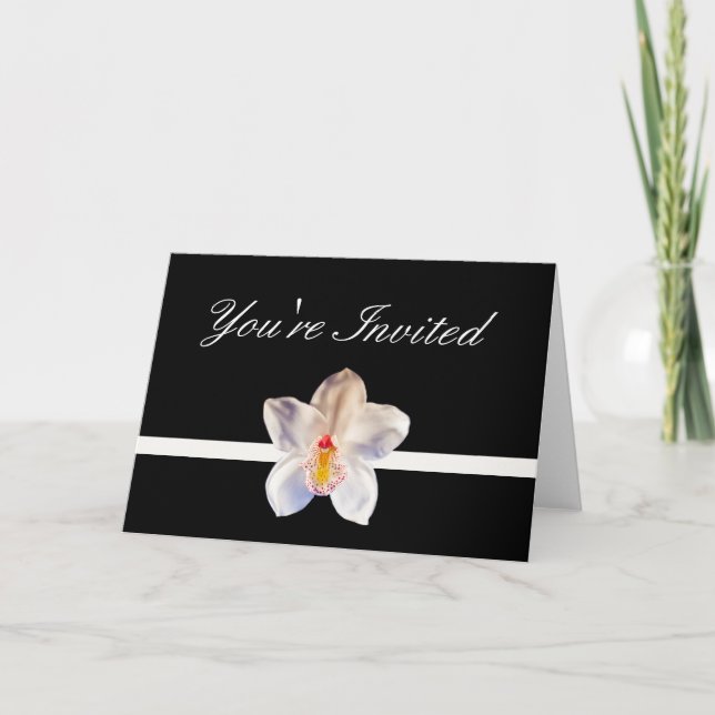 Carte d'invitation Orchidée Evénement Classique (Devant)