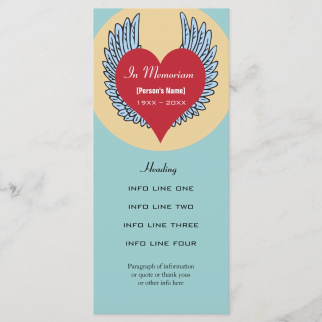 Carte d'invitation ou de programme de service comm (Devant)