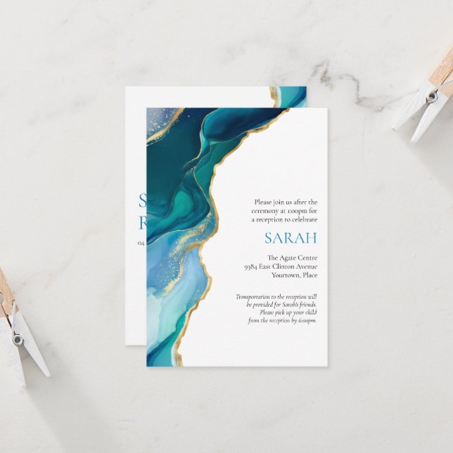 Carte d'invitation ou encart de réception pour Bar (Devant/Arrière en situation)