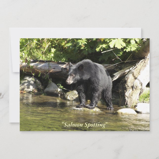 Carte d'invitation Ours Noir (Devant)