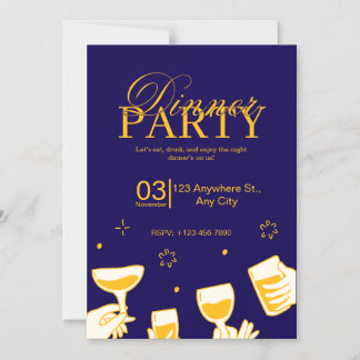 Carte d'invitation personnalisable pour dîner