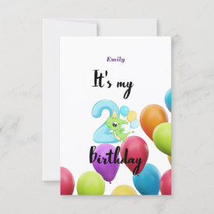 Carte d'invitation personnalisée de 2e année anniv