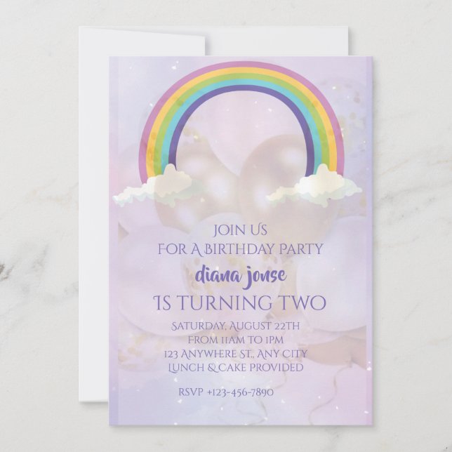 Carte d'invitation personnalisée élégante | Mariag (Devant)