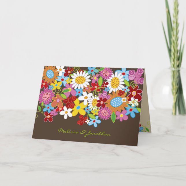 Carte d'invitation personnalisée Fleurs de printem (Devant)